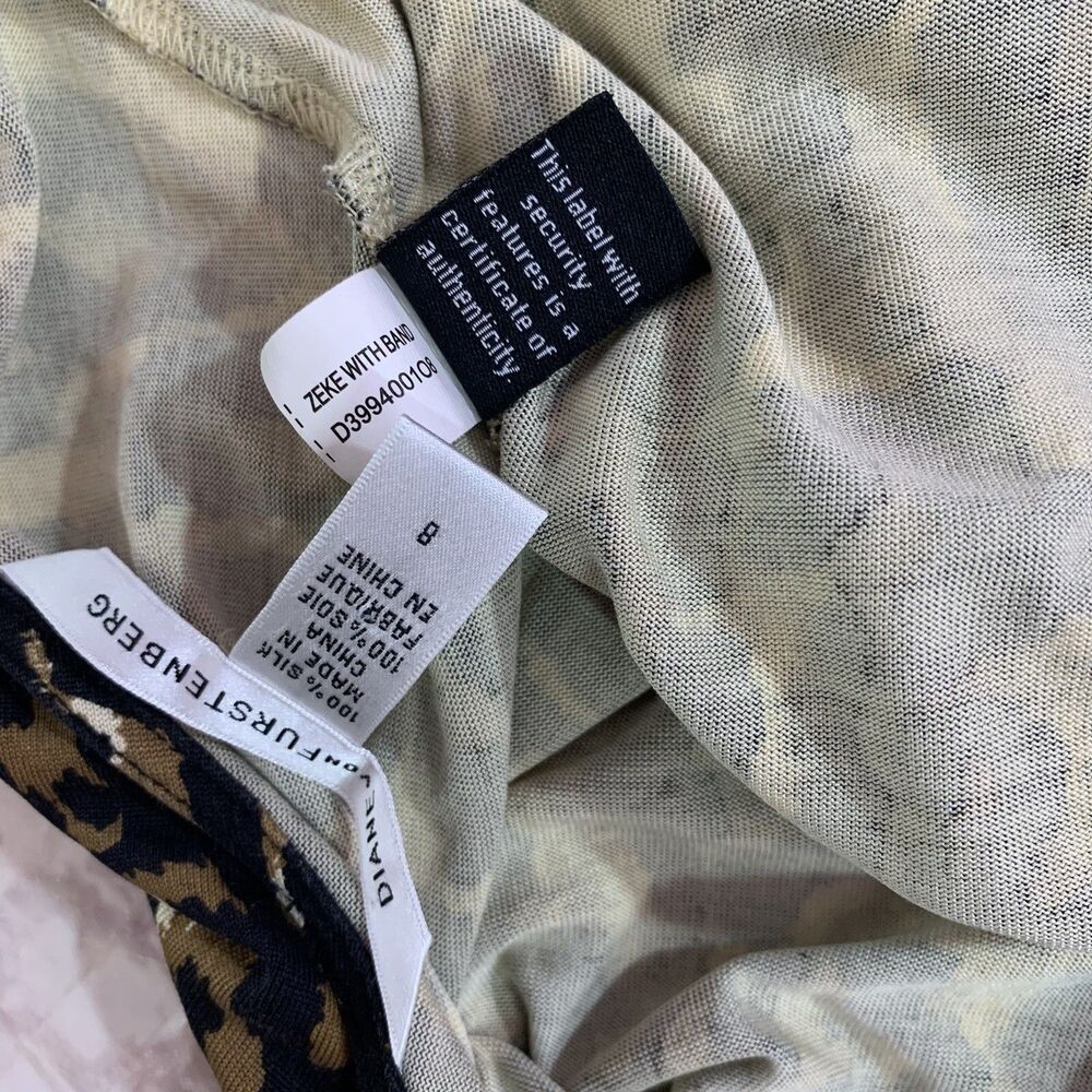 Diane Von Furstenberg DVF DRESS 100% Silk Leopard Animal Print Bodycon 8 Medium - Picture 4 of 16